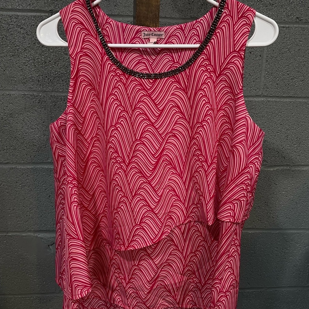 Juicy Couture Pink Swirl Sleeveless Blouse